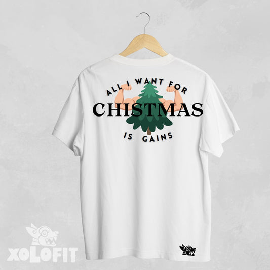 Playera "All I Want for Christmas is Gains"