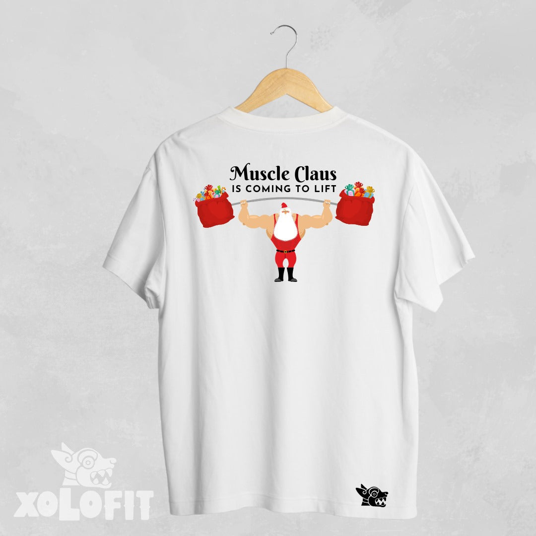 Playera "Muscle Claus is Coming to Lift"